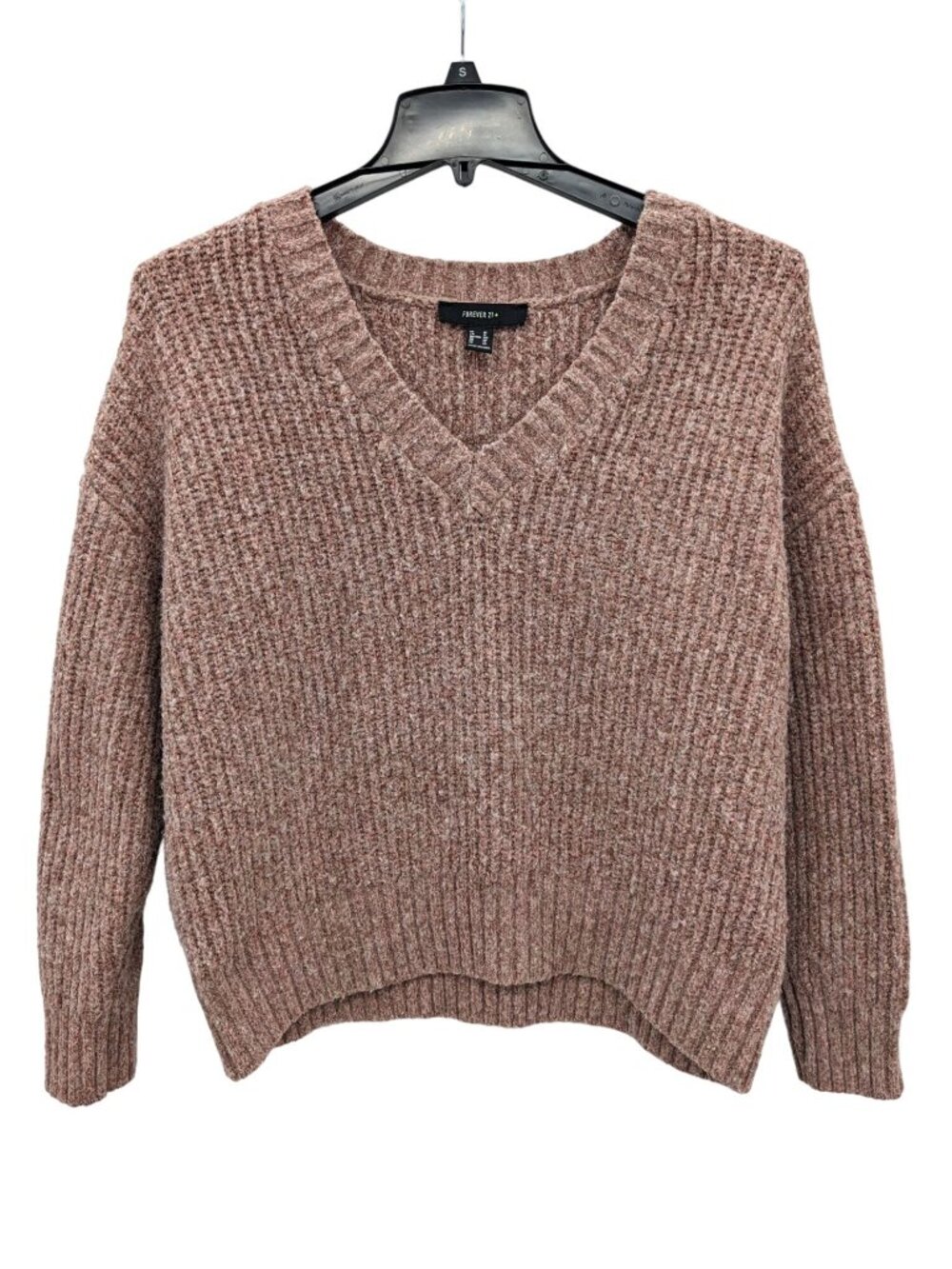 Chunky Knit Sweater Women Size 1X Pullover V-Neck Minimalist  Academia Coastal